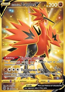 Galarian Zapdos V - Brilliant Stars (Secret Rare) [BRS-182] Hoofdafbeelding
