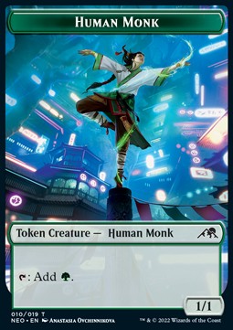 Human Monk Token (Green 1/1) - Kamigawa: Neon Dynasty: Extras (Token) [XNEO-T10] Imagen principal del producto
