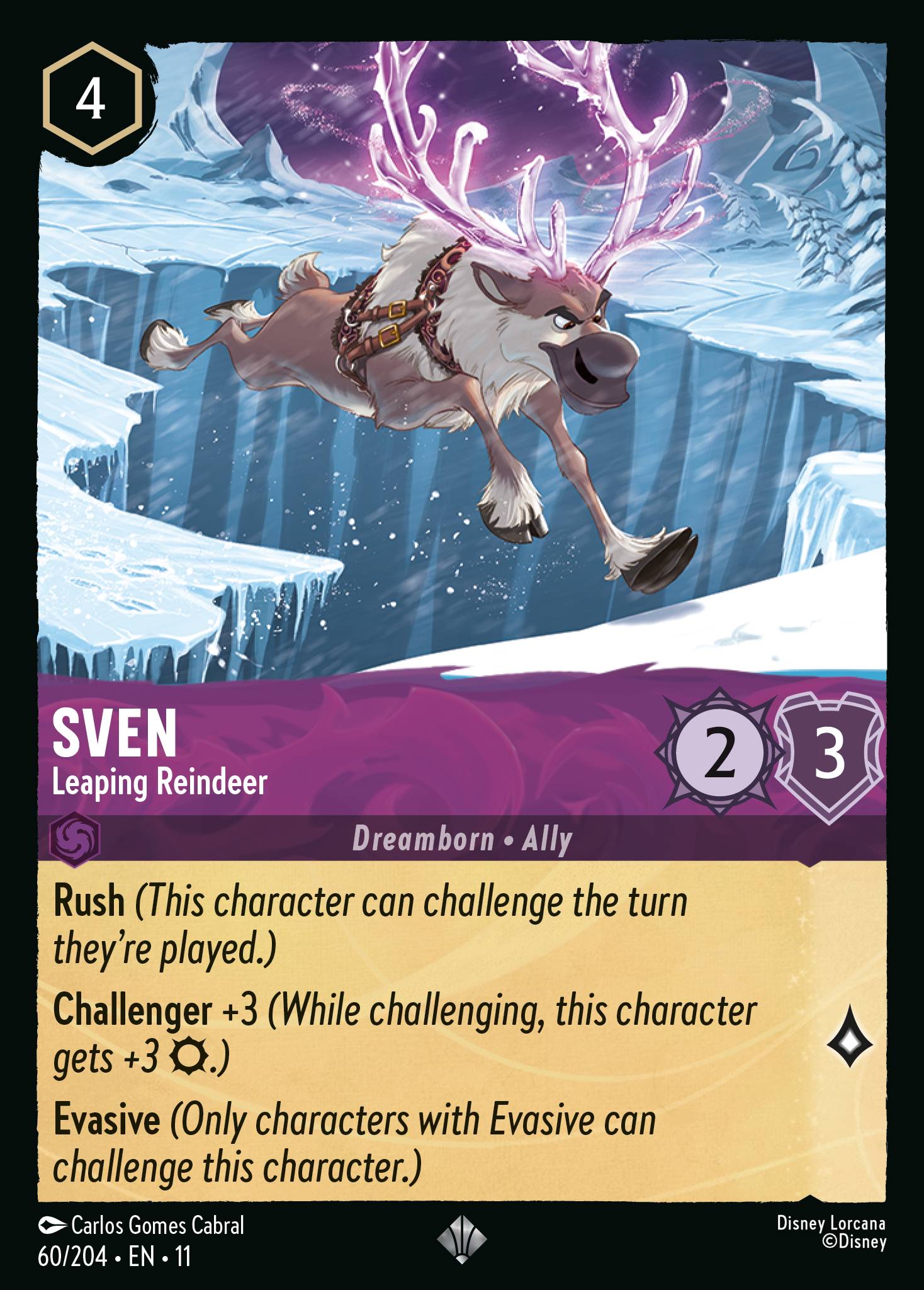 Sven - Leaping Reindeer — Winterspell (11WSP-60) Disney Lorcana card