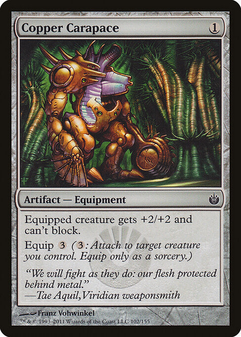 Copper Carapace – Mirrodin Besieged (MBS-102) Magic: The Gathering card Image principale du produit