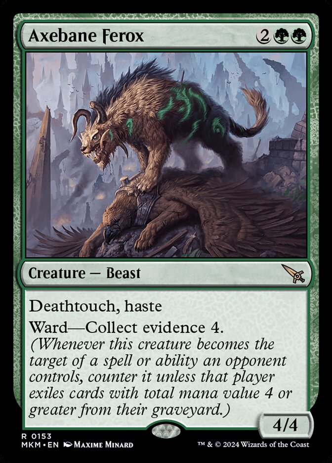 Magic-kaart Axebane Ferox MKM-153 uit Murders at Karlov Manor (Rare) Hoofdafbeelding