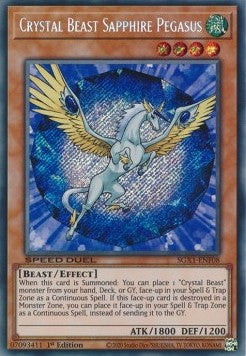 Crystal Beast Sapphire Pegasus (V.2 - Secret Rare) - Speed Duel GX: Duel Academy Box (Secret Rare) [SGX1-F08]