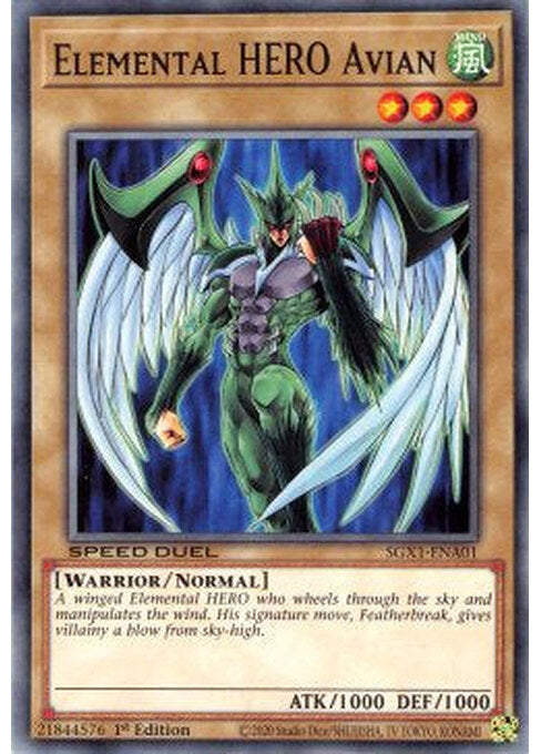 Elemental HERO Avian — Speed Duel GX: Duel Academy Box (SGX1-A01) Yu-Gi-Oh! card Hauptbild