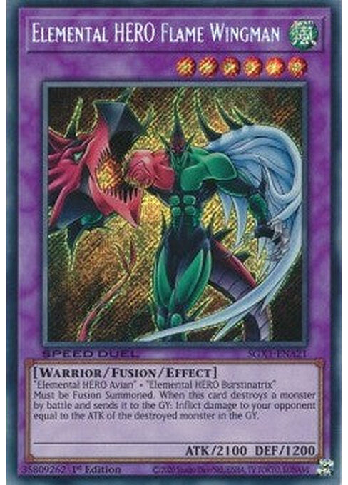 Elemental HERO Flame Wingman — Speed Duel GX: Duel Academy Box (SGX1-A21) Yu-Gi-Oh! card Hauptbild