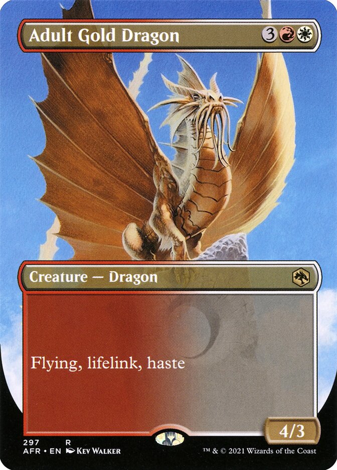 Magic-kaart Adult Gold Dragon AFR-297 uit Adventures in the Forgotten Realms (Rare), borderless Main image