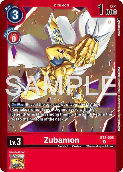 Zubamon (BT3-008) - Premium Bandai Products (Alternative Art) [PB-XX-BT3-008] — digimon card