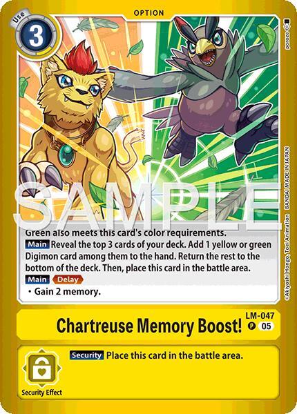 Chartreuse Memory Boost! (LM-047) - Premium Bandai Products (Promo) [PB-XX-LM-047] — digimon card Hauptbild