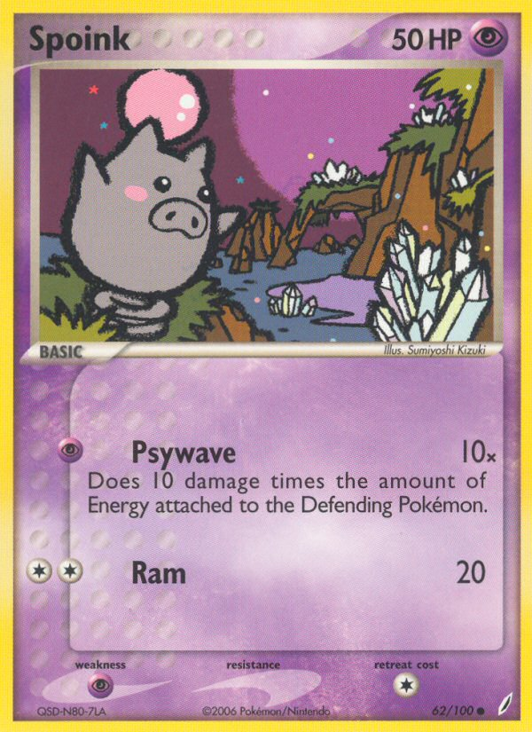 Spoink – EX Crystal Guardians 62 – Pokémon TCG single card Main image