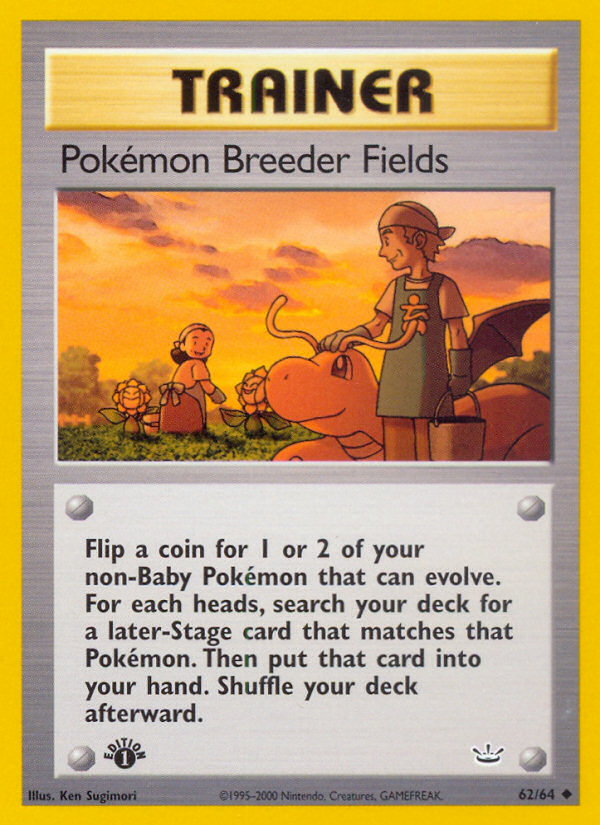 Pokémon Breeder Fields – Neo Revelation 62 – Pokémon TCG single card Image principale du produit