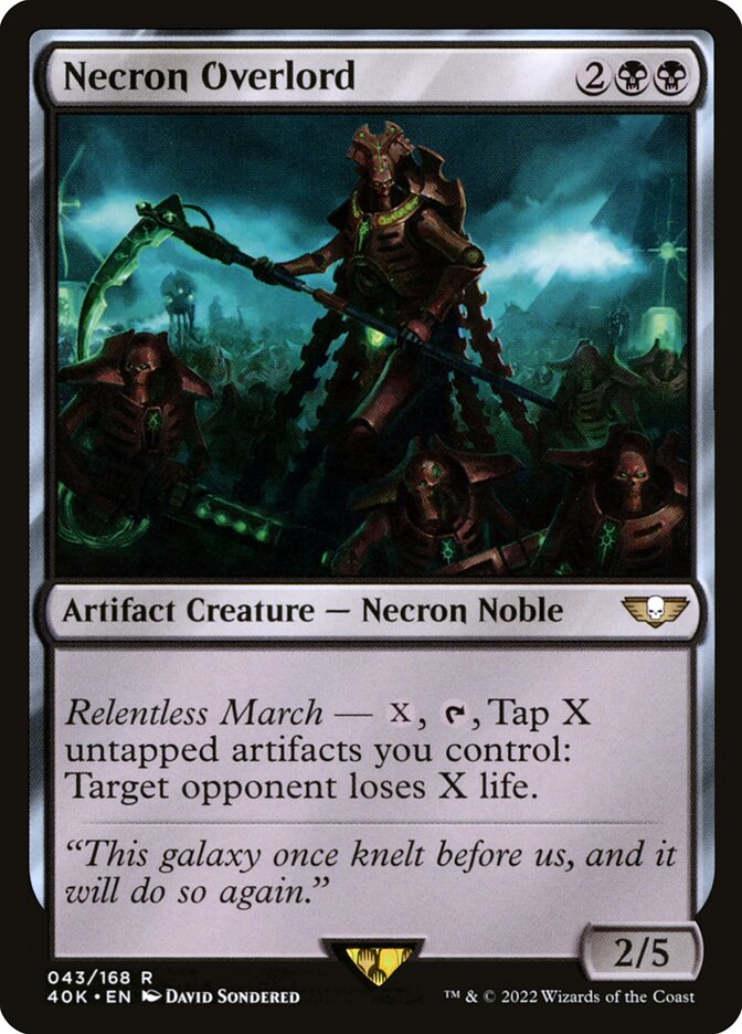 Magic-kaart Necron Overlord 40K-43 uit Universes Beyond: Warhammer 40,000 (Rare) Imagen principal del producto