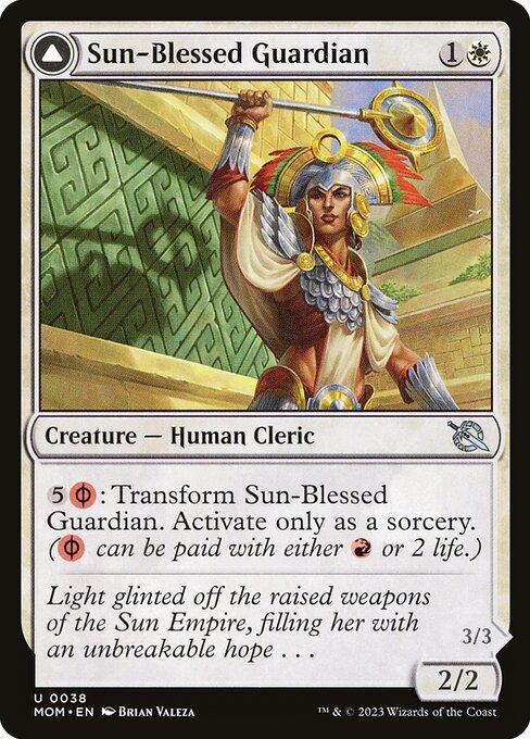 Sun-Blessed Guardian // Furnace-Blessed Conqueror – March of the Machine (MOM-38) Magic: The Gathering card