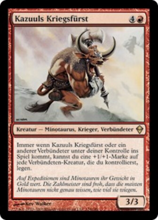 Magic-kaart Kazuul Warlord ZEN-134 uit Zendikar (Rare), Duitse uitgave Kazuuls Kriegsfürst Hoofdafbeelding