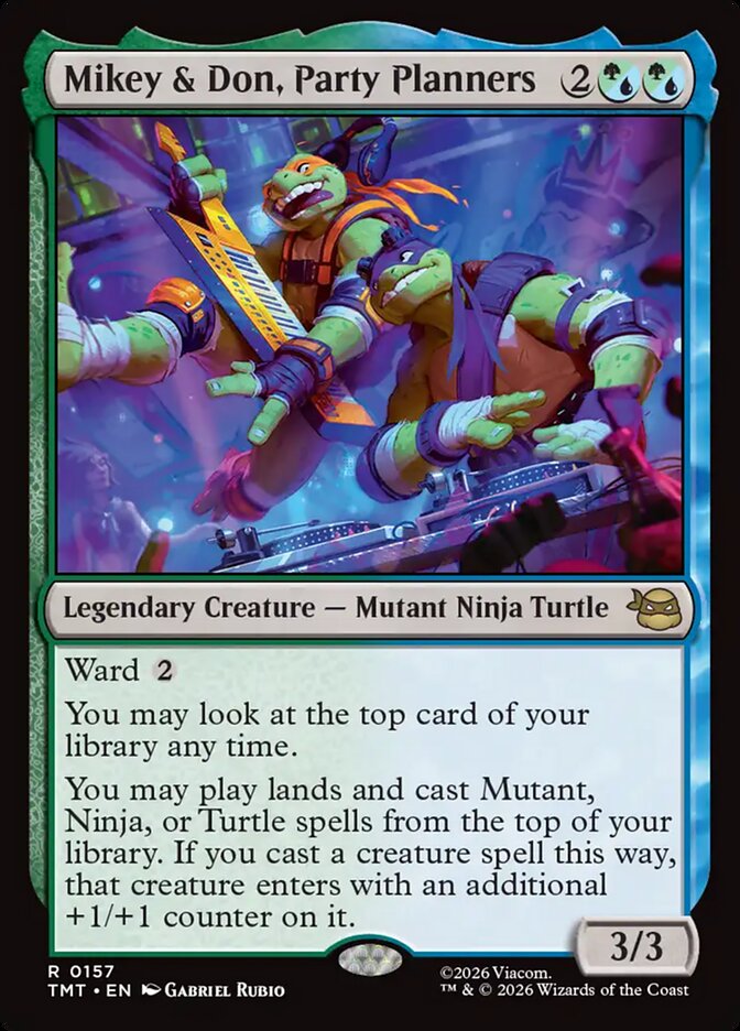 Magic-kaart Mikey & Don, Party Planners TMT-157 uit Teenage Mutant Ninja Turtles (Rare)