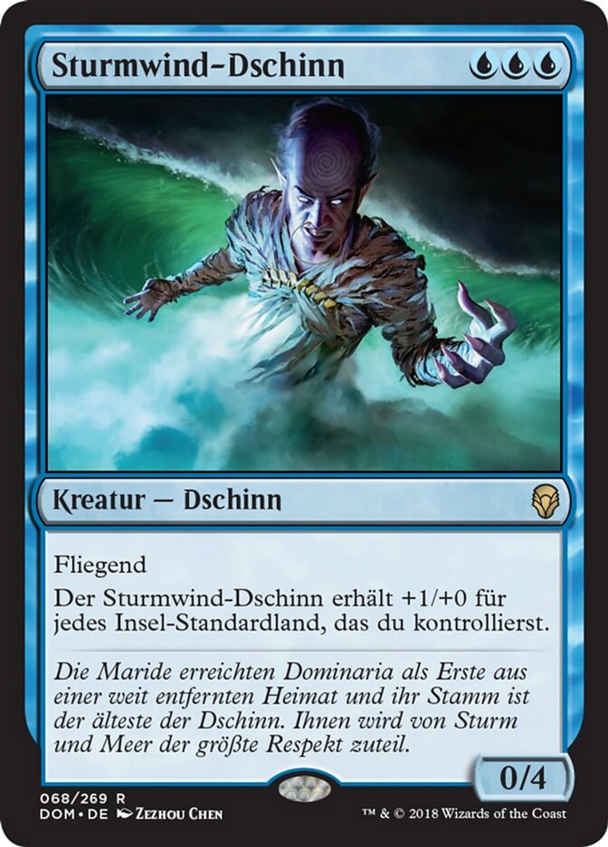 Magic-kaart Tempest Djinn DOM-68 uit Dominaria (Rare)