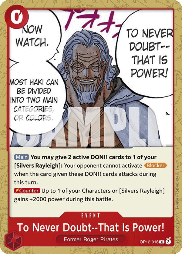 To Never Doubt--That Is Power! (OP12-016) - Legacy of the Master (Common) [OP12-016] — one-piece card