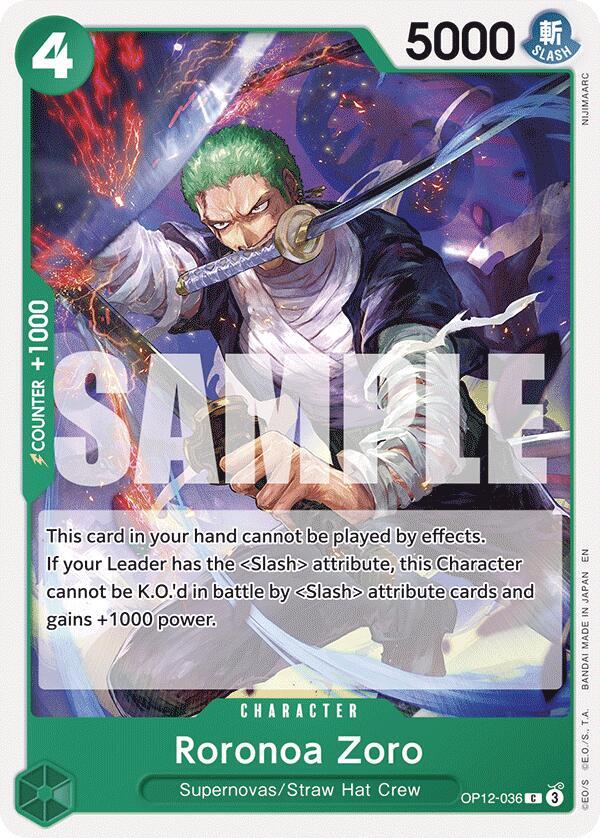 Roronoa Zoro (OP12-036) - Legacy of the Master (Common) [OP12-036] — one-piece card