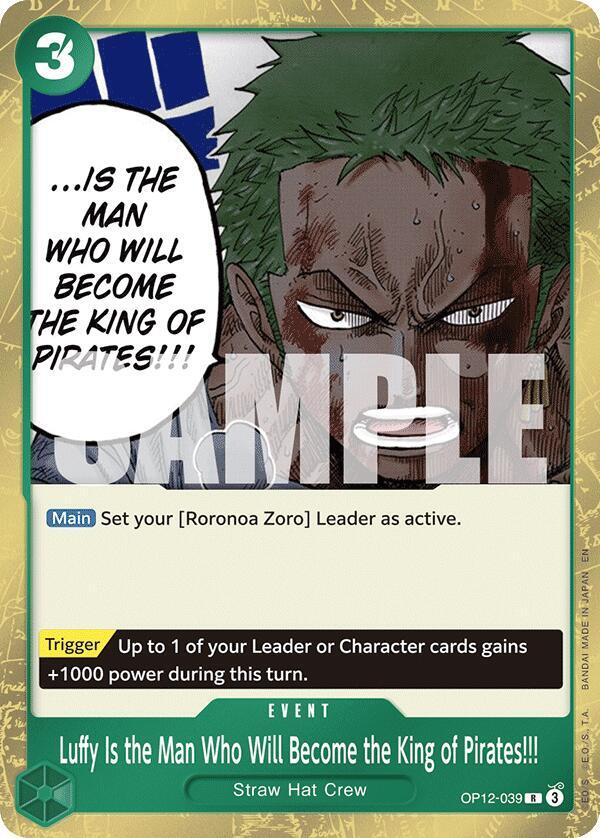 Luffy Is the Man Who Will Become the King of Pirates!!! (OP12-039) - Legacy of the Master (Rare) [OP12-039] — one-piece card Hoofdafbeelding