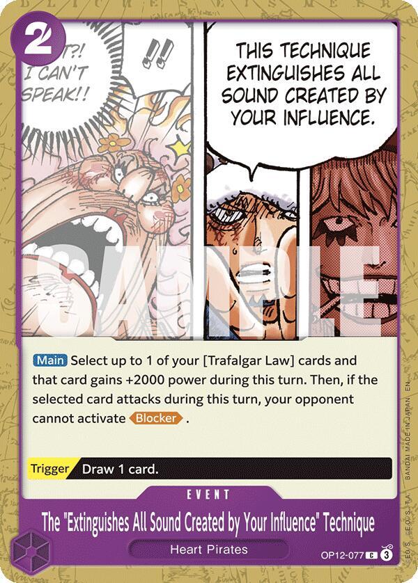 The "Extinguishes All Sound Created by Your Influence" Technique (OP12-077) - Legacy of the Master (Common) [OP12-077] — one-piece card
