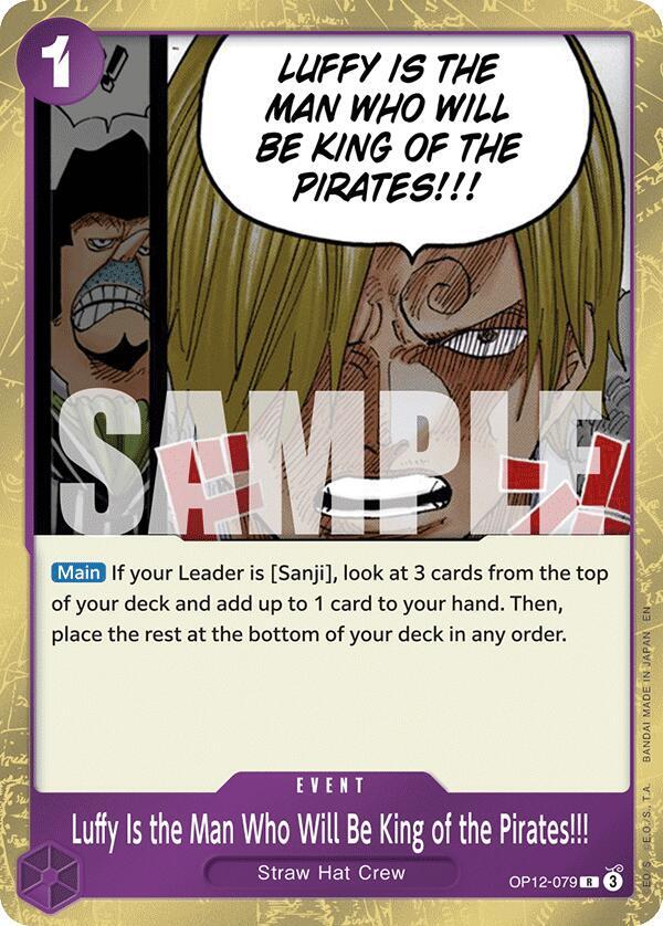 Luffy Is the Man Who Will Be King of the Pirates!!! (OP12-079) - Legacy of the Master (Rare) [OP12-079] — one-piece card Hoofdafbeelding