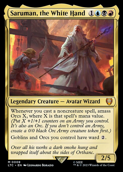 Saruman, the White Hand – Commander: The Lord of the Rings: Tales of Middle-earth (LTC-8) Magic: The Gathering card Immagine principale del prodotto