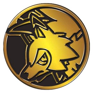 Officiele Pokemon-munt met Lycanroc in goudkleurige uitvoering Hoofdafbeelding
