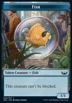 Fish Token (Blue 1/1 Can't be blocked) - Streets of New Capenna: Extras (Token) [XSNC-T04]