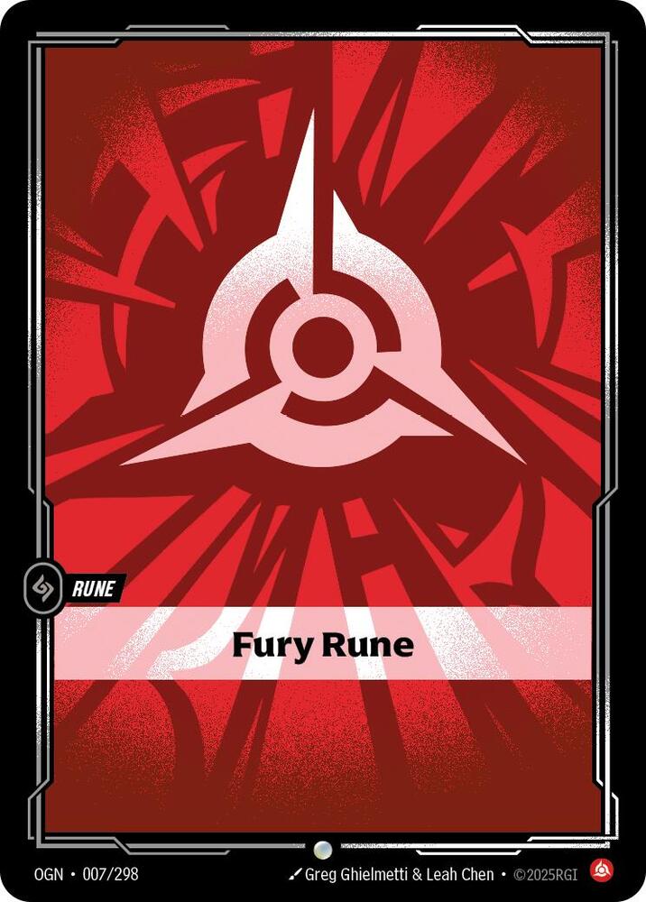 Fury Rune (V.1 - Common) - Origins (Common) [OGN-007] — riftbound card