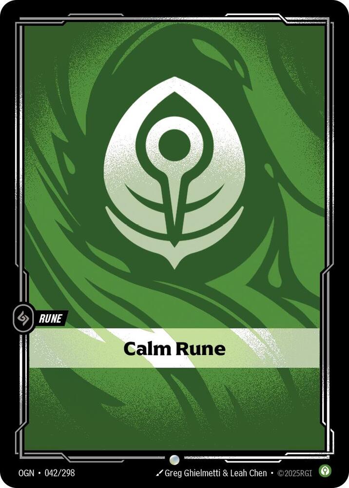 Calm Rune (V.1 - Common) - Origins (Common) [OGN-042] — riftbound card