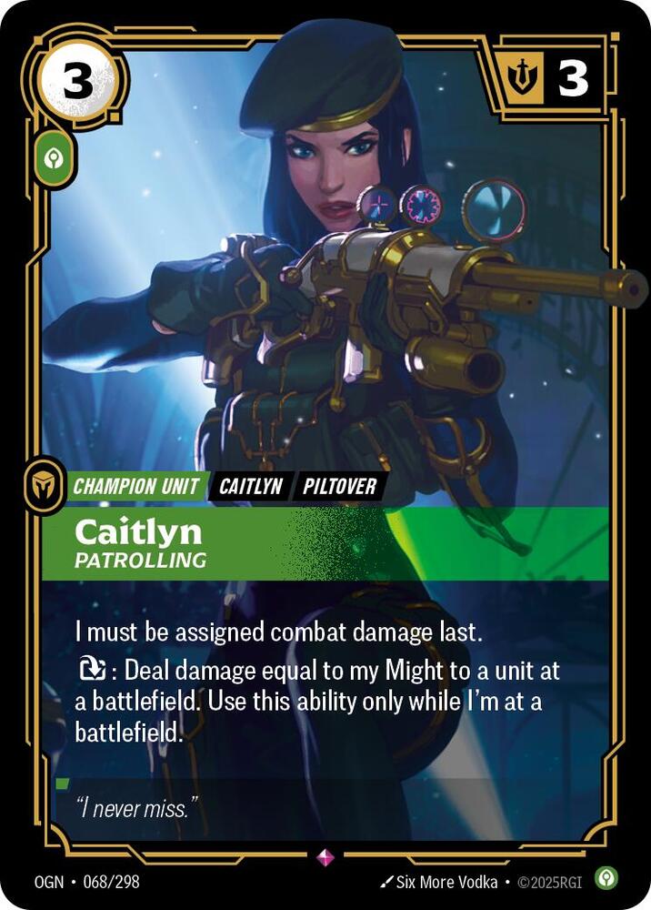Caitlyn, Patrolling - Origins (Rare) [OGN-068] — riftbound card Main image