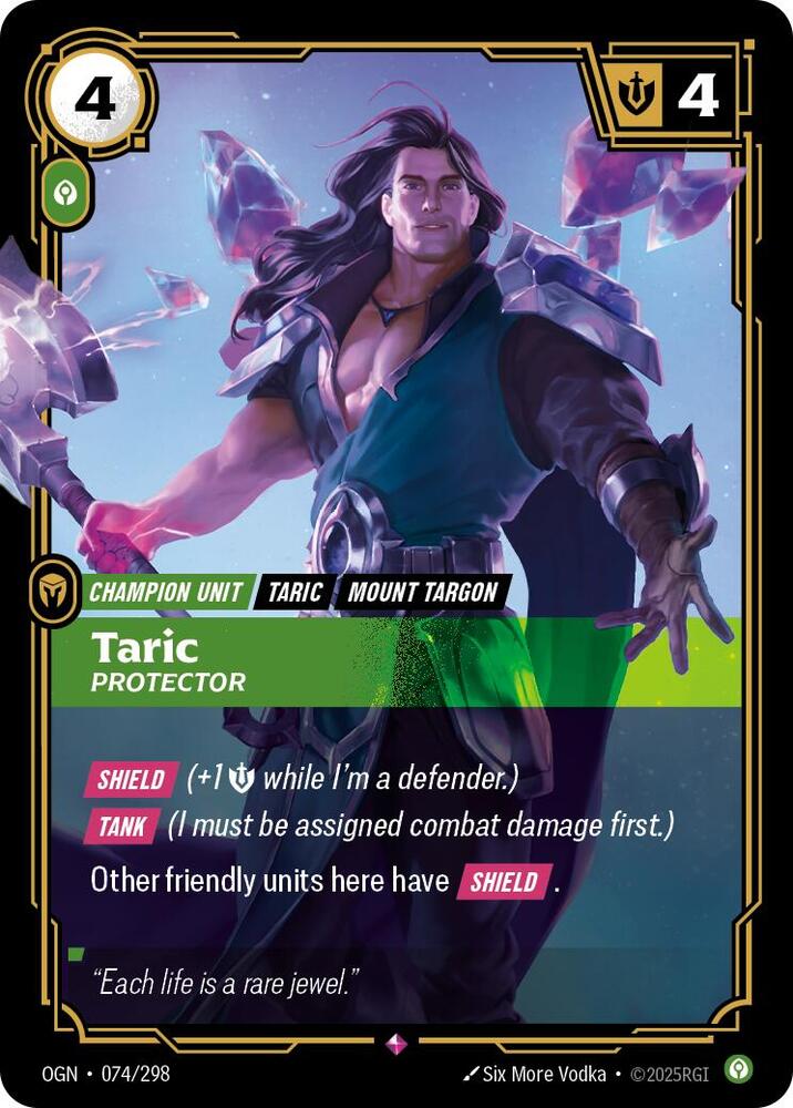 Taric, Protector - Origins (Rare) [OGN-074] — riftbound card