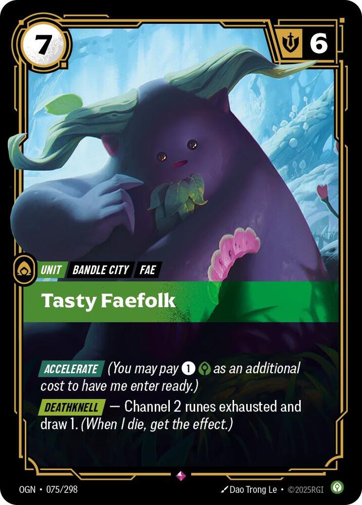 Tasty Faefolk - Origins (Rare) [OGN-075] — riftbound card Imagen principal del producto
