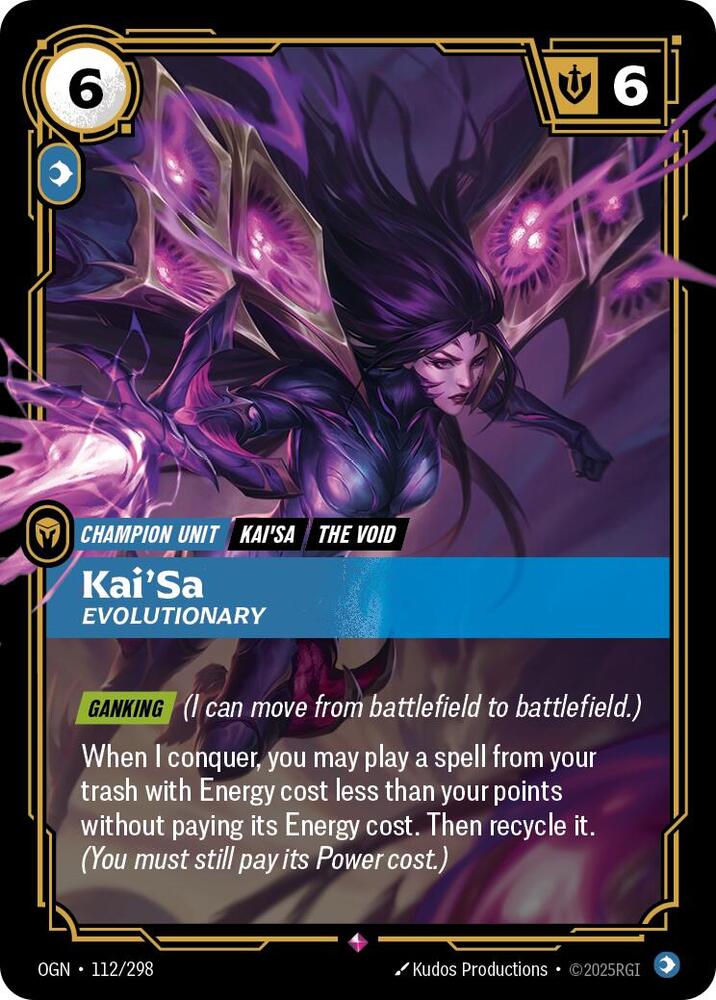 Kai'Sa, Evolutionary (V.1 - Rare) - Origins (Rare) [OGN-112] — riftbound card
