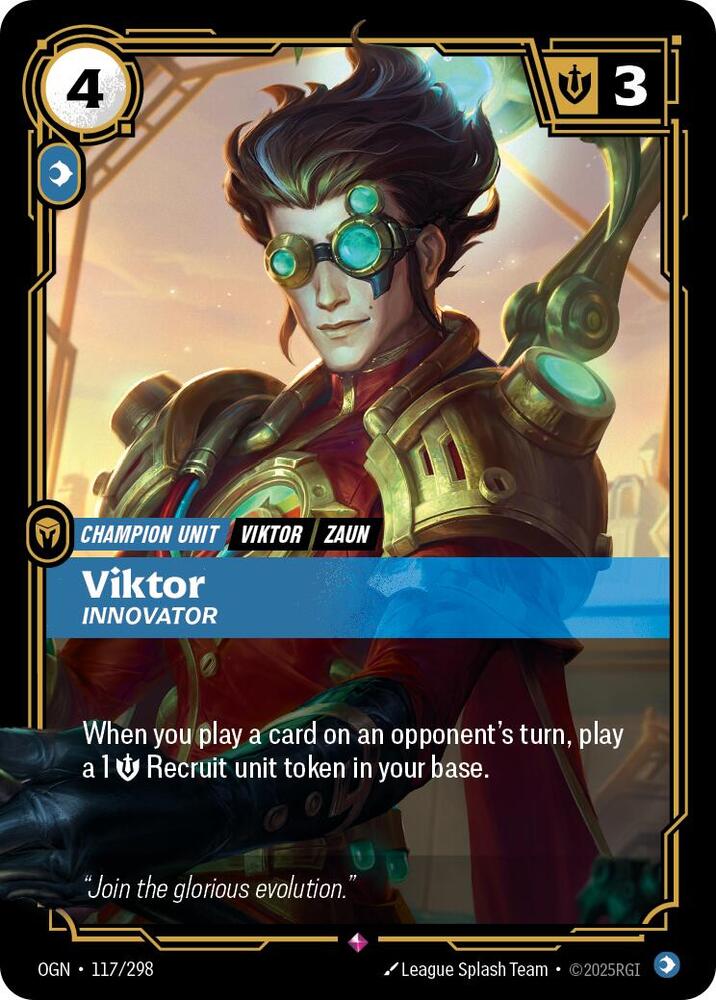 Viktor, Innovator (V.1 - Rare) - Origins (Rare) [OGN-117] — riftbound card