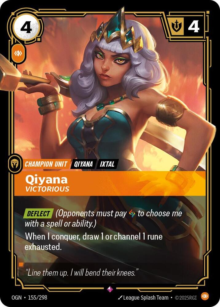 Qiyana, Victorious - Origins (Rare) [OGN-155] — riftbound card