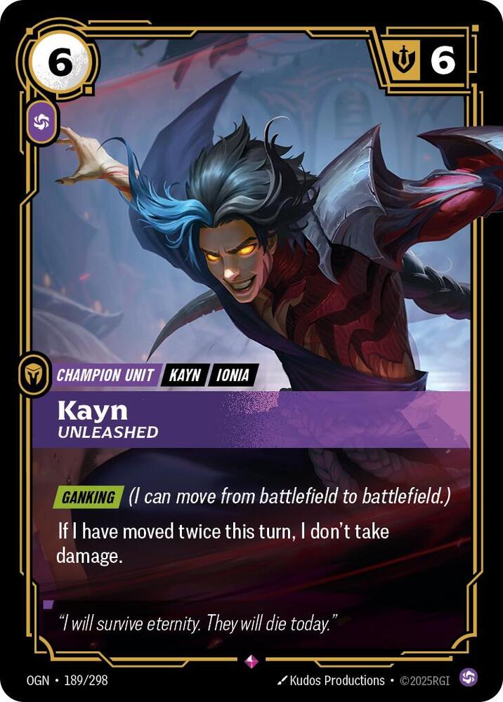 Kayn, Unleashed - Origins (Rare) [OGN-189] — riftbound card