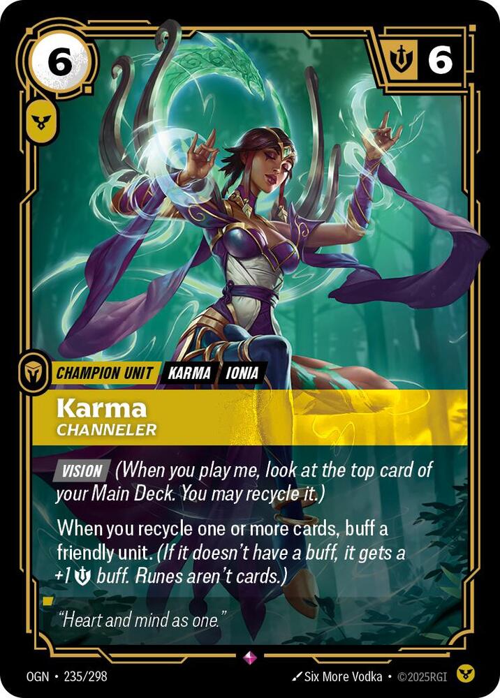 Karma, Channeler - Origins (Rare) [OGN-235] — riftbound card