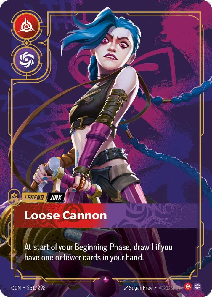 Jinx, Loose Cannon (V.1 - Rare) - Origins (Rare) [OGN-251] — riftbound card