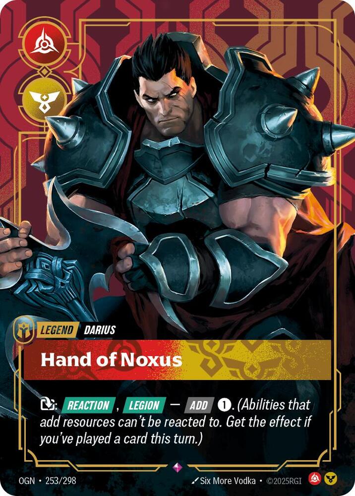 Darius, Hand of Noxus (V.1 - Rare) - Origins (Rare) [OGN-253] — riftbound card Hauptbild