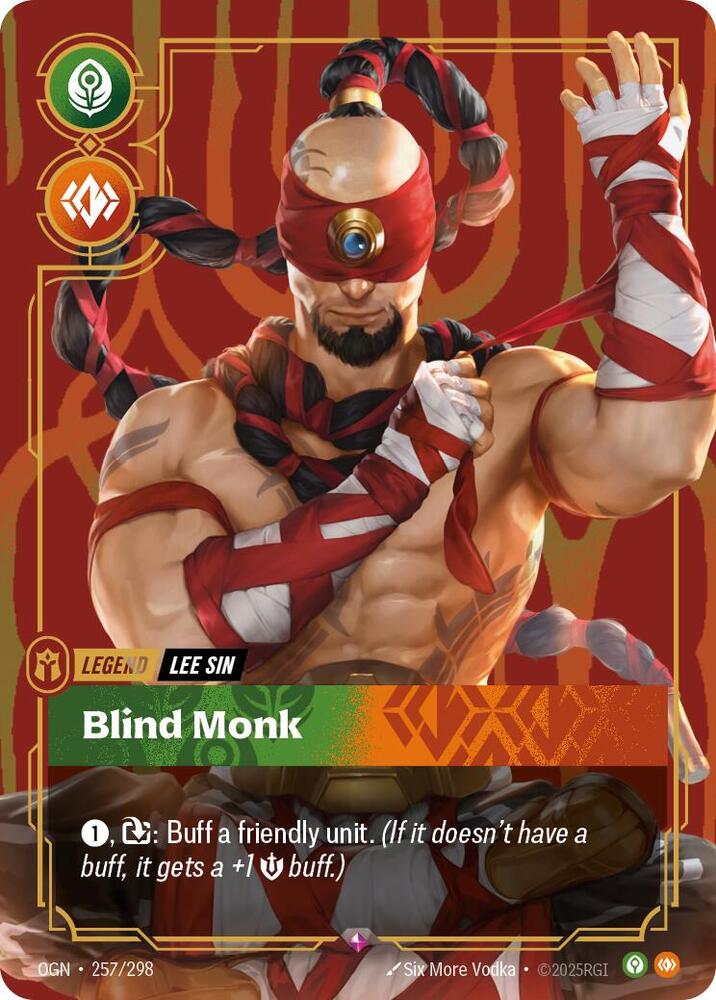 Lee Sin, Blind Monk - Origins (Rare) [OGN-257] — riftbound card