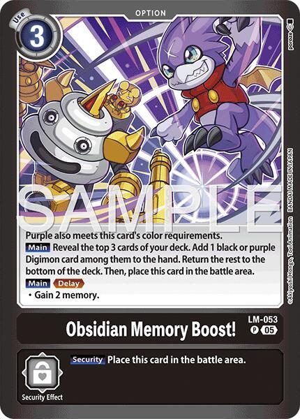 Obsidian Memory Boost! (LM-053) - Premium Bandai Products (Promo) [PB-XX-LM-053] — digimon card