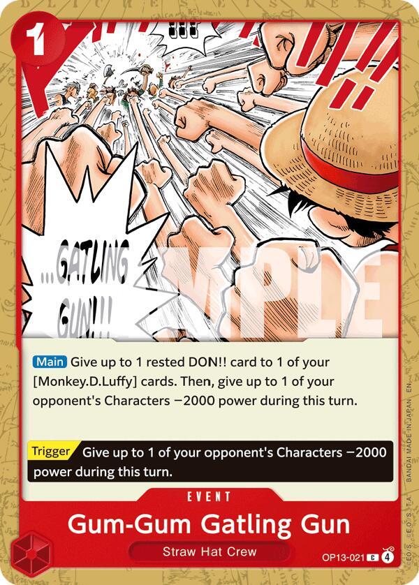 Gum-Gum Gatling Gun (OP13-021) - Carrying on his Will (Common) [OP13-021] — one-piece card