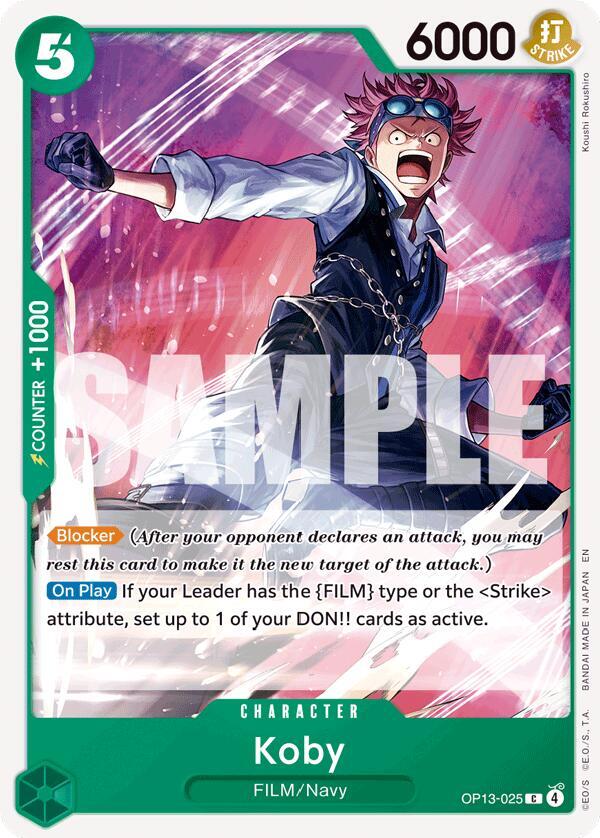 Koby (OP13-025) - Carrying on his Will (Common) [OP13-025] — one-piece card Immagine principale del prodotto