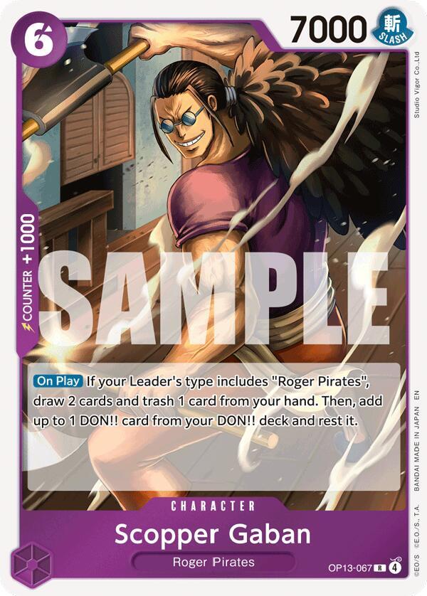 Scopper Gaban (OP13-067) - Carrying on his Will (Rare) [OP13-067] — one-piece card Immagine principale del prodotto