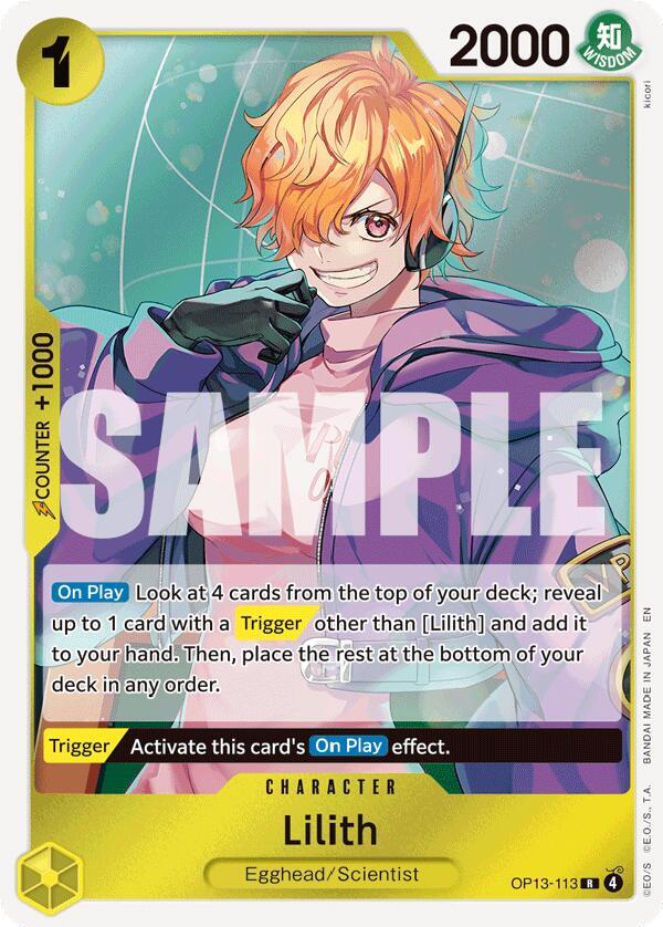 Lilith (OP13-113) (V.1) - Carrying on his Will (Rare) [OP13-113] — one-piece card