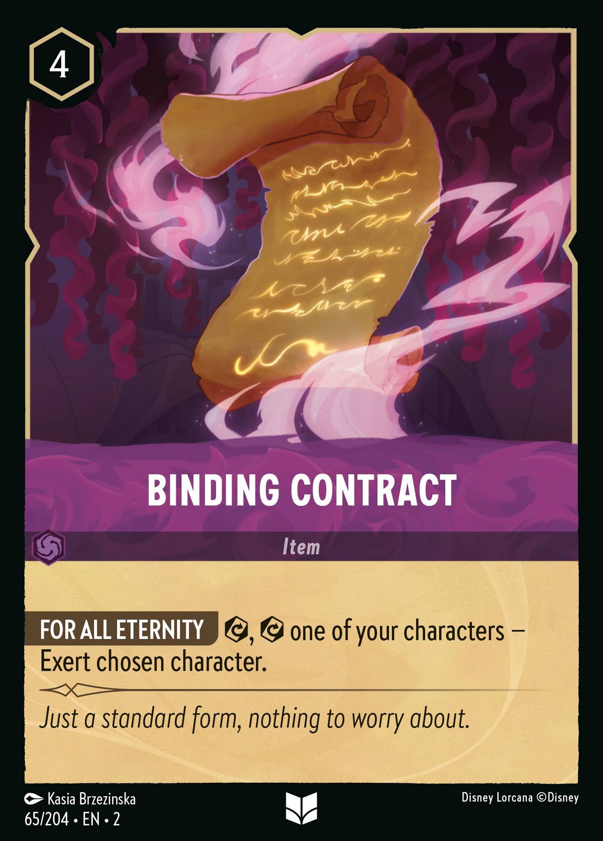 Binding Contract — Rise of the Floodborn (2ROF-65) Disney Lorcana card Hauptbild