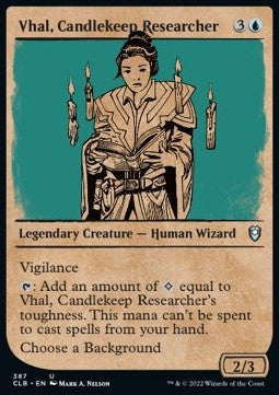 Vhal, Candlekeep Researcher (V.2) - Commander Legends: Battle for Baldur's Gate: Extras (Uncommon) [XCLB-387] Hoofdafbeelding