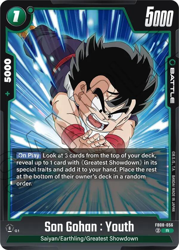 Son Gohan : Youth (FB08-056)  (V.1 - Rare) - Saiyan's Pride [Fusion World] (Rare) [FB08-056] — dragon-ball card Immagine principale del prodotto