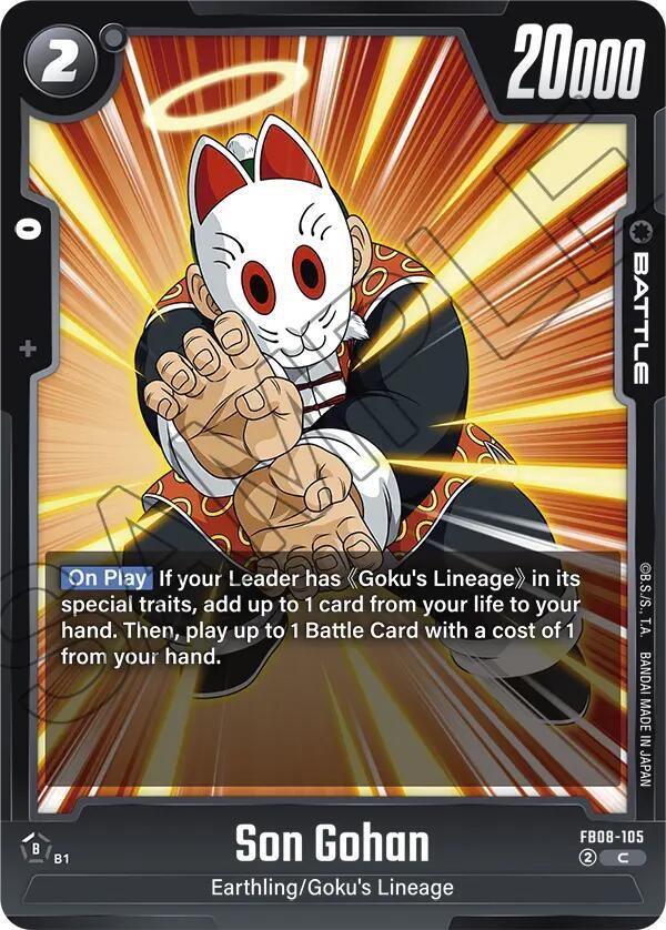 Son Gohan (FB08-105) - Saiyan's Pride [Fusion World] (Common) [FB08-105] — dragon-ball card Immagine principale del prodotto