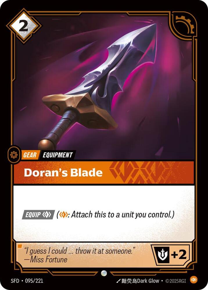 Doran's Blade - Spiritforged (Common) [SFD-095] — riftbound card