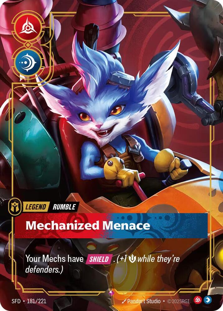 Rumble, Mechanized Menace (V.1 - Rare) - Spiritforged (Rare) [SFD-181] — riftbound card Hauptbild